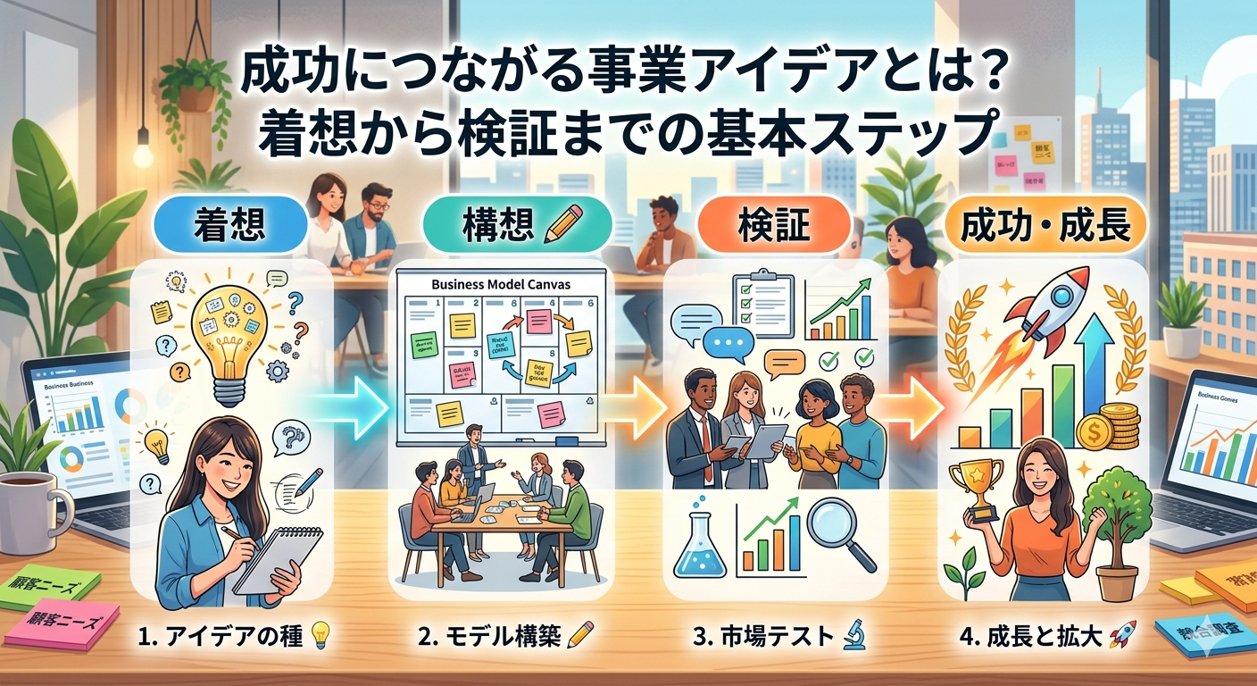 成功につながる事業アイデアとは？着想から検証までの基本ステップ